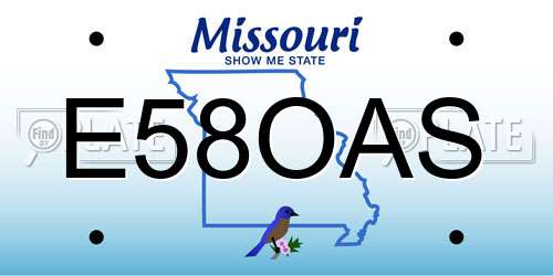 E58OAS Missouri License Plate