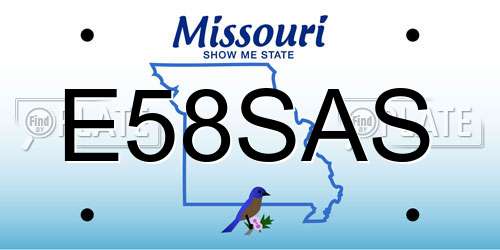E58SAS Missouri License Plate