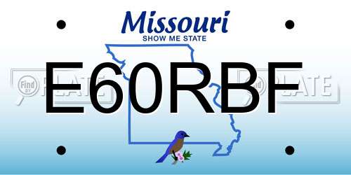 E60RBF Missouri License Plate