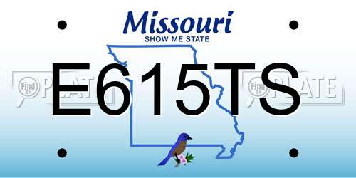 E615TS Missouri License Plate