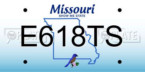 E618TS Missouri License Plate