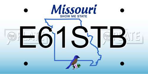 E61STB Missouri License Plate