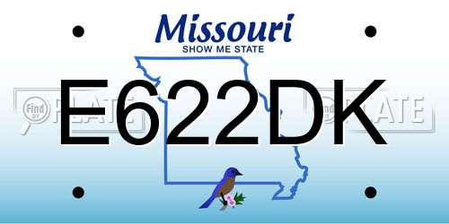 E622DK Missouri License Plate
