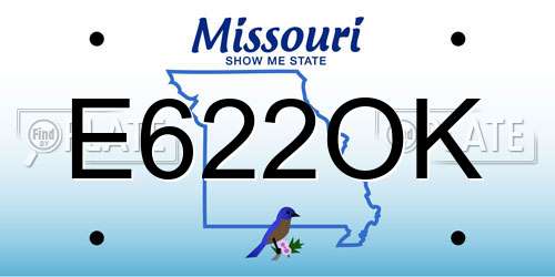 E622OK Missouri License Plate