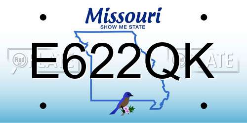 E622QK Missouri License Plate