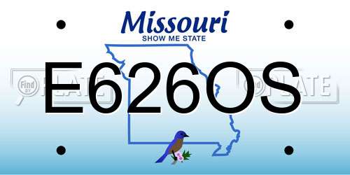 E626OS Missouri License Plate