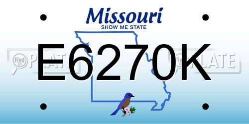 E6270K Missouri License Plate