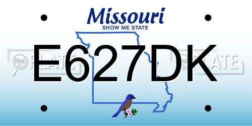 E627DK Missouri License Plate