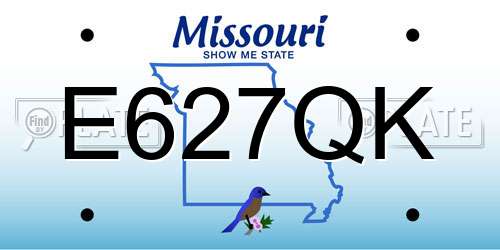 E627QK Missouri License Plate