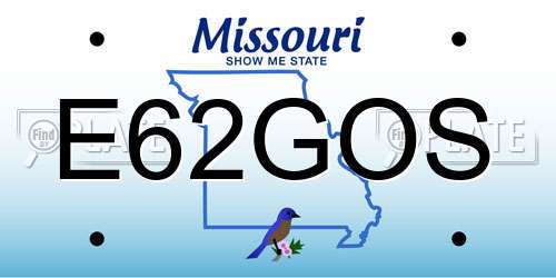E62GOS Missouri License Plate