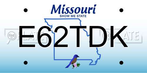 E62TDK Missouri License Plate