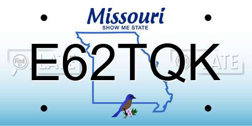 E62TQK Missouri License Plate