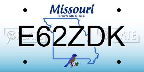 E62ZDK Missouri License Plate