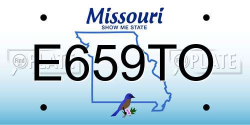 E659TO Missouri License Plate