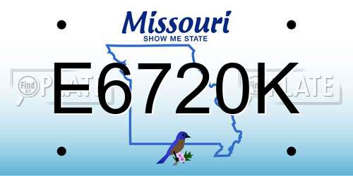 E6720K Missouri License Plate