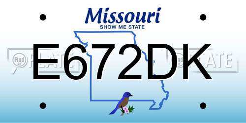 E672DK Missouri License Plate