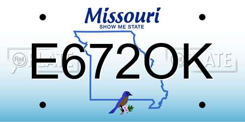 E672OK Missouri License Plate