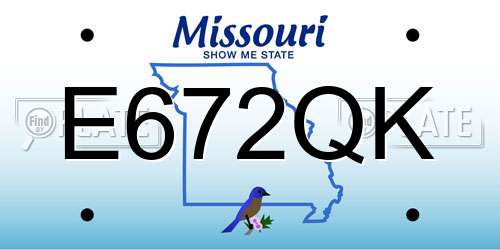 E672QK Missouri License Plate