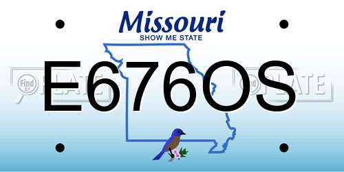 E676OS Missouri License Plate