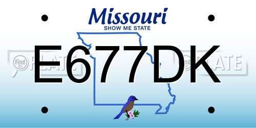 E677DK Missouri License Plate