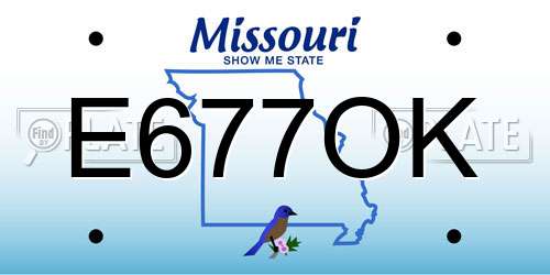 E677OK Missouri License Plate
