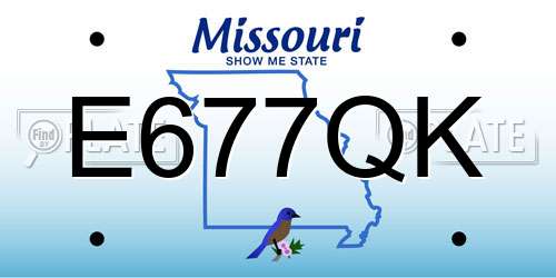 E677QK Missouri License Plate