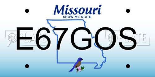 E67GOS Missouri License Plate