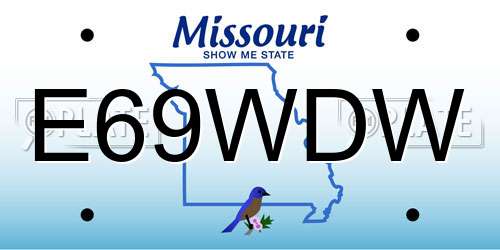 E69WDW Missouri License Plate