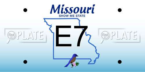 E7 Missouri License Plate