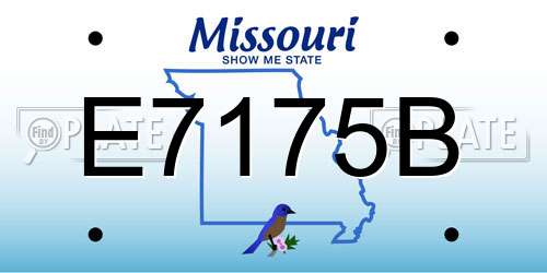 E7175B Missouri License Plate