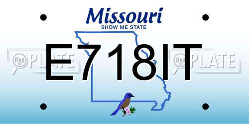 E718IT Missouri License Plate