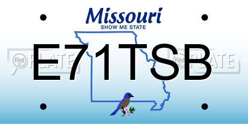 E71TSB Missouri License Plate