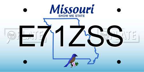 E71ZSS Missouri License Plate