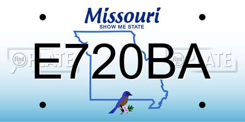 E720BA Missouri License Plate