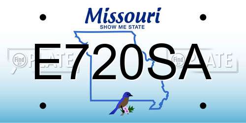 E720SA Missouri License Plate