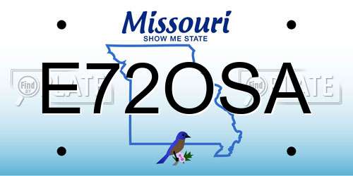 E72OSA Missouri License Plate