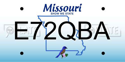 E72QBA Missouri License Plate