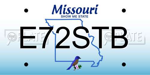 E72STB Missouri License Plate