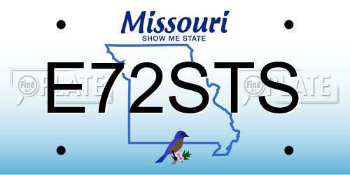 E72STS Missouri License Plate