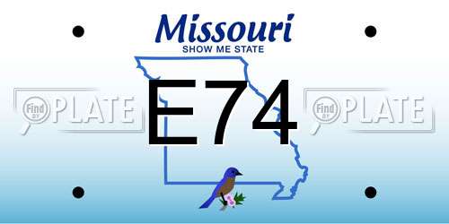E74 Missouri License Plate