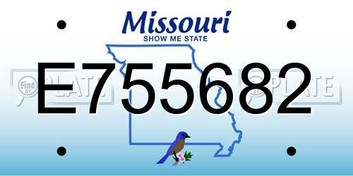 E755682 Missouri License Plate