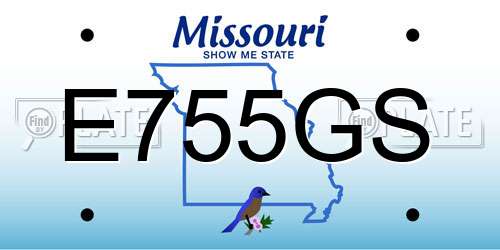 E755GS Missouri License Plate