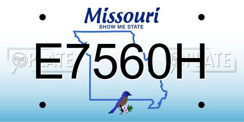 E7560H Missouri License Plate