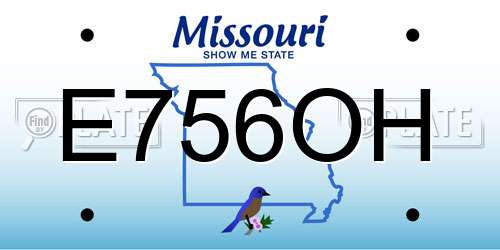 E756OH Missouri License Plate