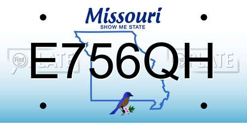 E756QH Missouri License Plate