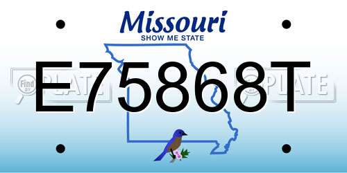 E75868T Missouri License Plate