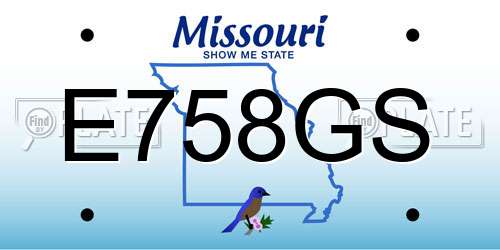 E758GS Missouri License Plate