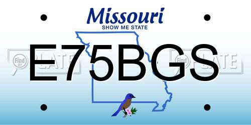E75BGS Missouri License Plate