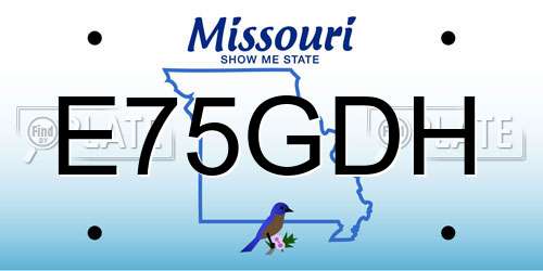 E75GDH Missouri License Plate