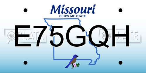 E75GQH Missouri License Plate